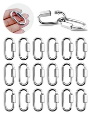 20 Pack 304 Stainless Steel M3.5 Chain Link 1/8 Inch D Shape Locking Quick