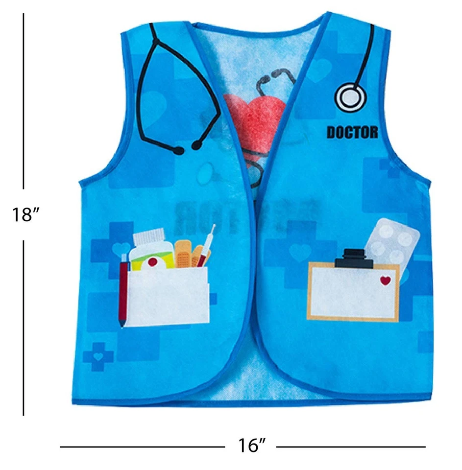 Ropa de vestir para niños pequeños - 7 piezas de chaleco - Juego escolar de juego simulado - Coche... Foto 3 de 4