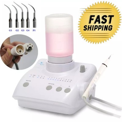 Dental Ultrasonic Piezo Scaler 2 Bottles+5 Tips for Pet Teeth Calculus Cleaning