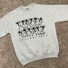Vintage Yellowstone Crewneck Sweatshirt Men Size Medium Made In USA Gray 90s