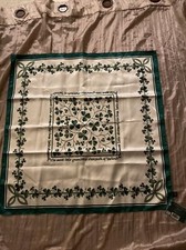 Rare Vintage 100 Polyester Soft And Luxurious Shamrock Design Scarf Ireland 28  