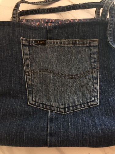 Newly Handmade From Recycled Blue Jeans Lined Handbag - Picture 3 of 4