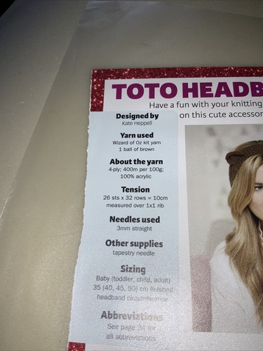Woman’s Toto Dog Ears Headband Knitting Pattern - Picture 2 of 2
