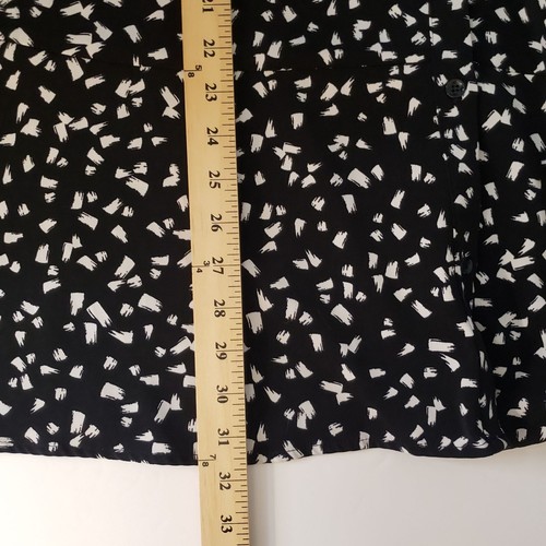 Susan Graver Peachskin Peplum Big Shirt 2X Button Front Long Sleeve Confetti Bla - Picture 12 of 13
