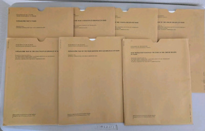 VINTAGE LOT of 7 USGS NASA JPL Topographic Quadrangle Maps of Mars From 1976
