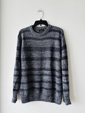 ZARA Sweater Blue Stripe Pullover Knit Crew Neck Long Sleeve Mens XL Preppy