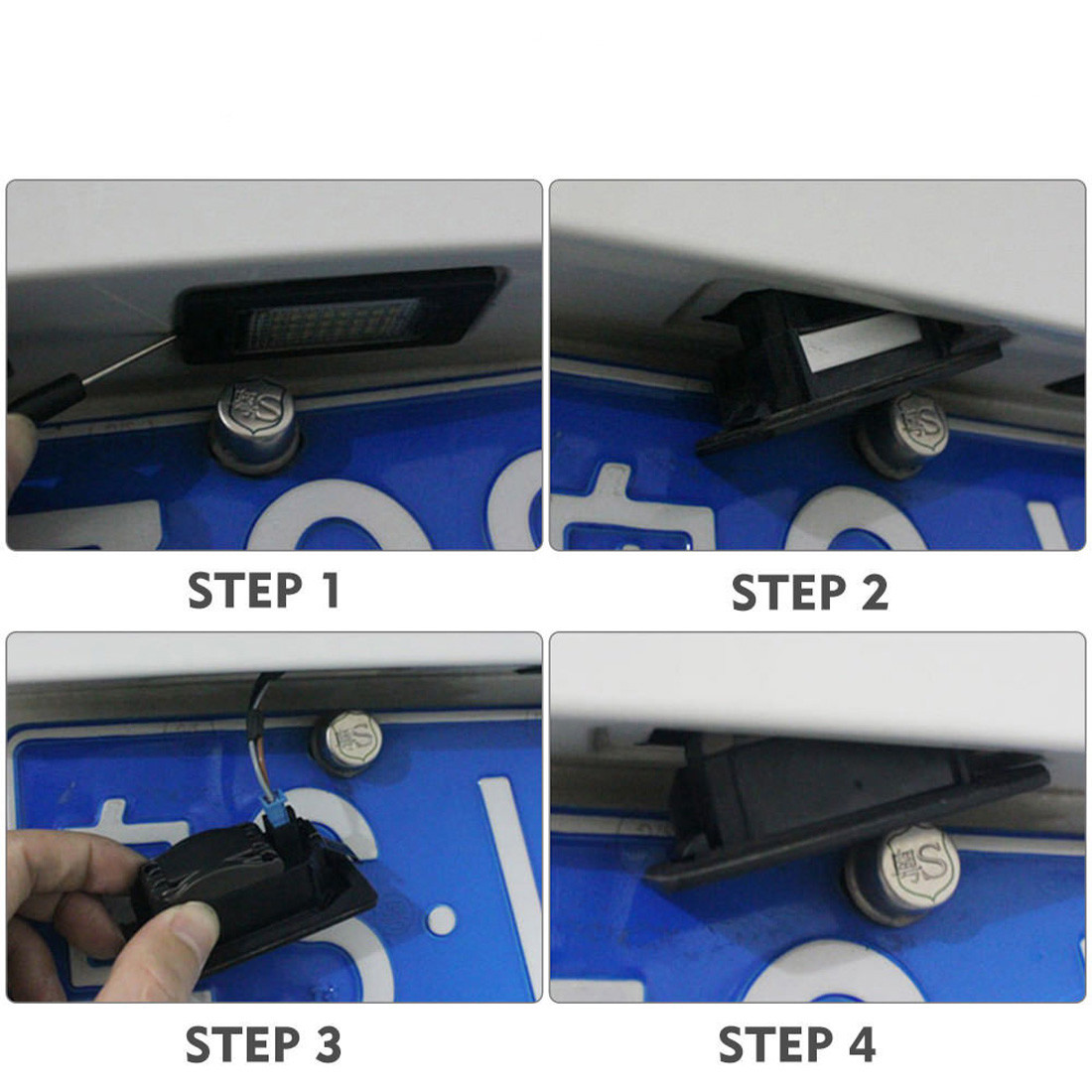 Pair White LED Licence Number Plate Light Fit Citroen Berlingo C2 C3 C4 C5 | UK