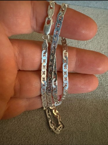 Collana uomo argento 925 italy 45 cm maglia 4 mm - Foto 9 di 16