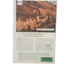 Vintage 1956 Sinclair Oil Mesa Verde National Park Advertisement Ad Advertising
