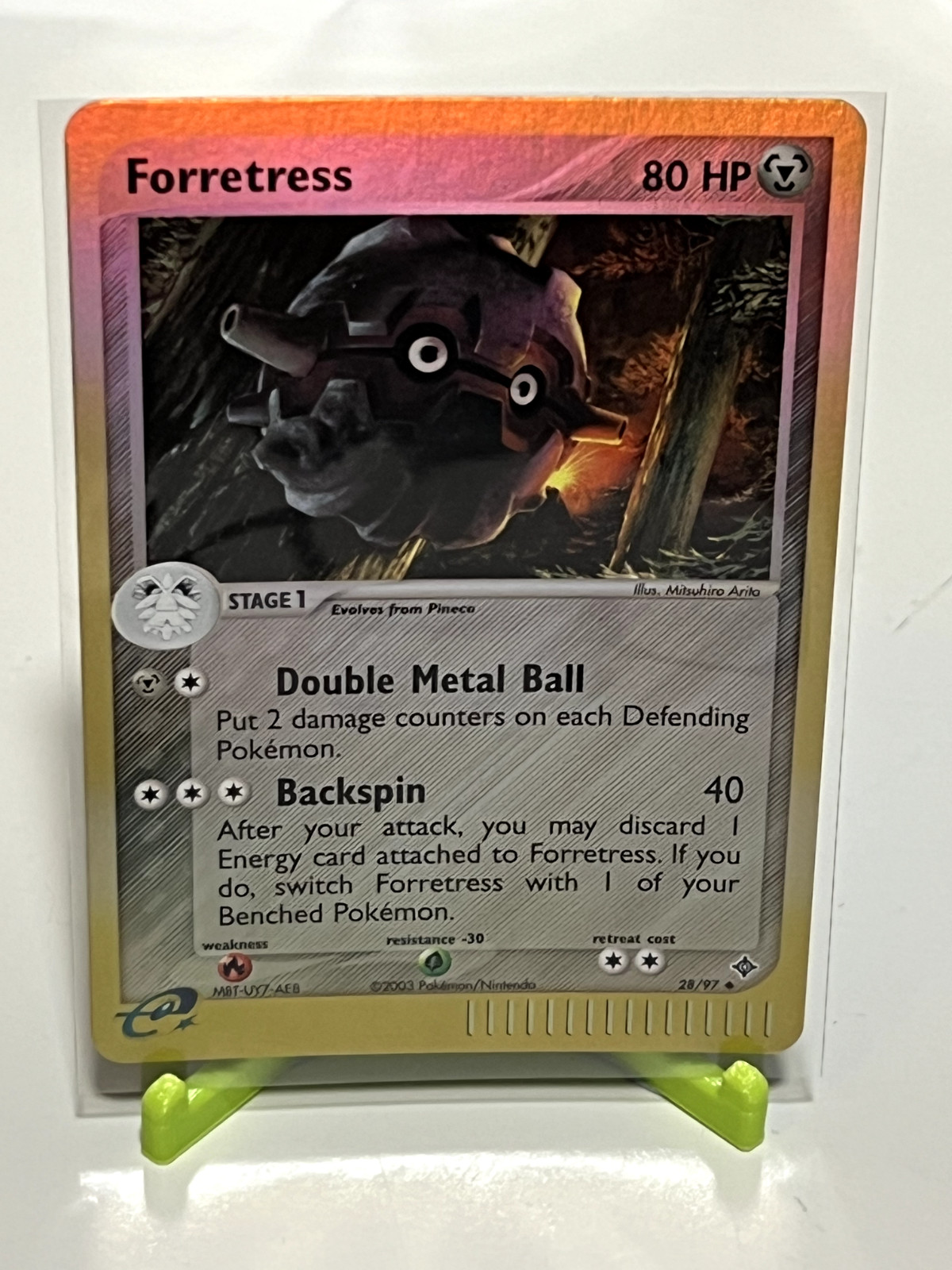Pokemon Forretress 28/97 Dragon Reverse Holo Uncommon NM Condition
