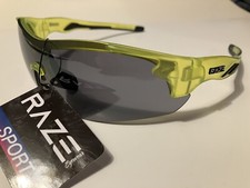 RAZE Eyewear Sunglasses K Frame Black Smoke Lens Lime Yellow 11626
