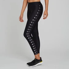 $297 Soulcycle Women's Black Stretch High Waist Pants Leggings Size S *DAMAGED*