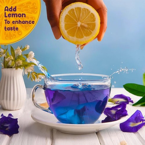 Polvere pura di farfalla fiori di pea clitoria ternatea tisana naturale bellezza - Foto 8 di 11