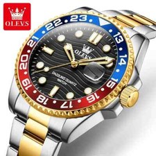 OLEVS New Men's Quartz Watch Calendar Waterproof Watches Stainless Steel Band