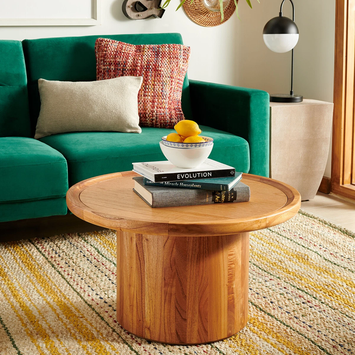 SAFAVIEH Devin Round Pedestal Coffee Table Natural eBay