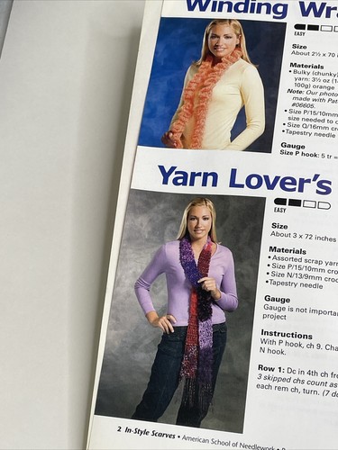 ASN In Style Scarves 12 Long & Skinny Designs by Ruthie Marks Crochet Pattern - Picture 3 of 13