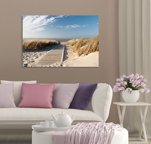 CANVAS-SAND BEACH-(P4077)-Canvas Picture-Photo-Dune Art Fine Art Sea Beach Grass - Picture 3 of 6