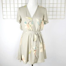 Show Me Your MuMu Womens Dress XS Whitney Lily Showers Gray Floral Print Wrap