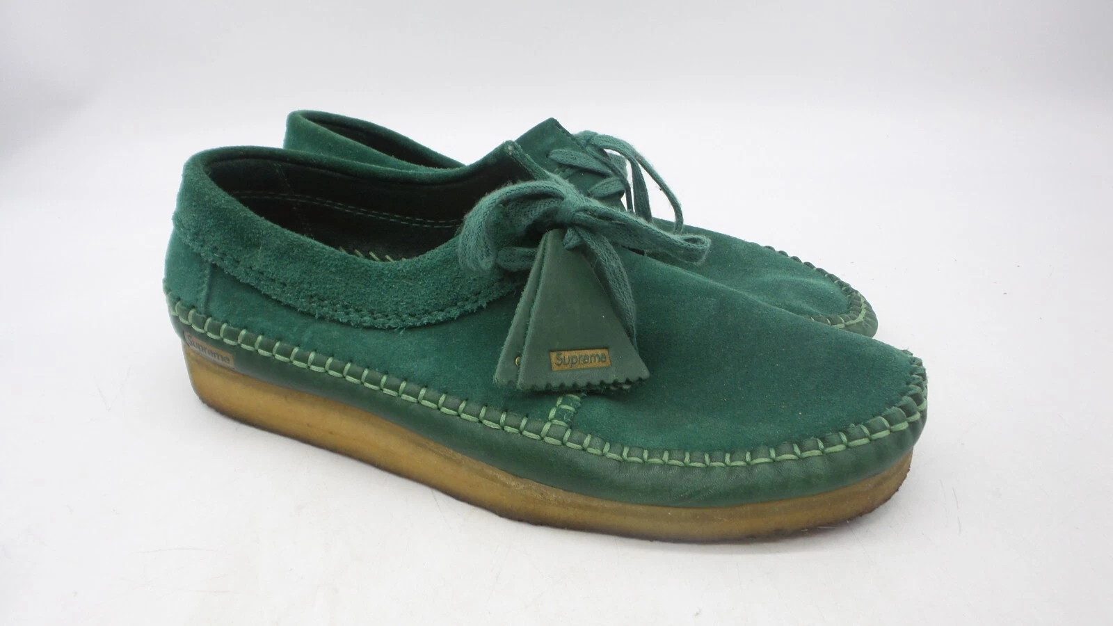 Clarks Originals x Supreme tisserand en daim vert Wallabee   Taille 10,5   Pas de boîte