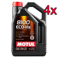 [Case of 4] Motul 8100 ECO-Lite Full Synthetic 0W-20 Engine Motor Oil 5L
