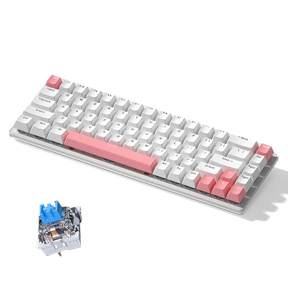 68-Key Mechanical Keyboard with FN Shortcuts and Anti-Ghosting E2E7