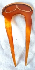 Vintage Faux tortoise shell and gold hair comb. Ca. 1900