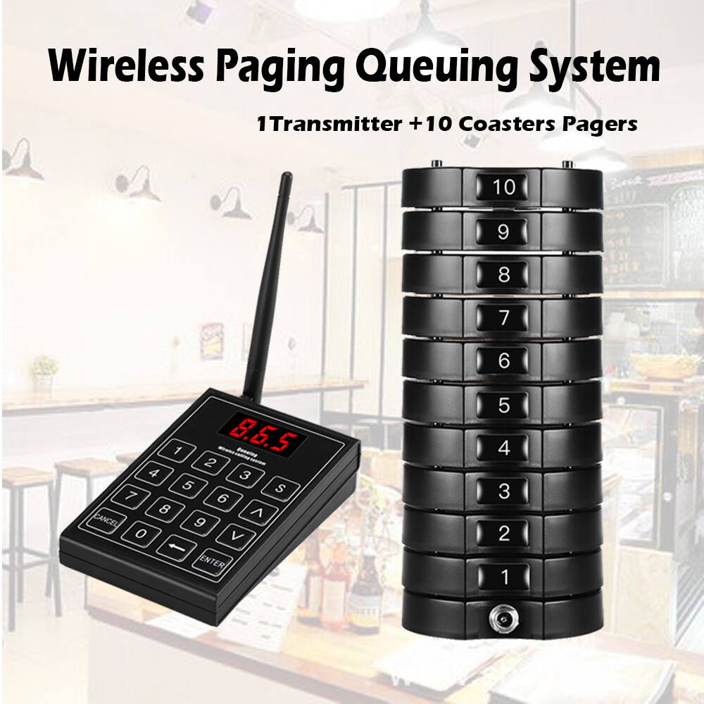 Wireless Paging Equipment 10 Coaster Pagers Su668s 999ch Fast Food