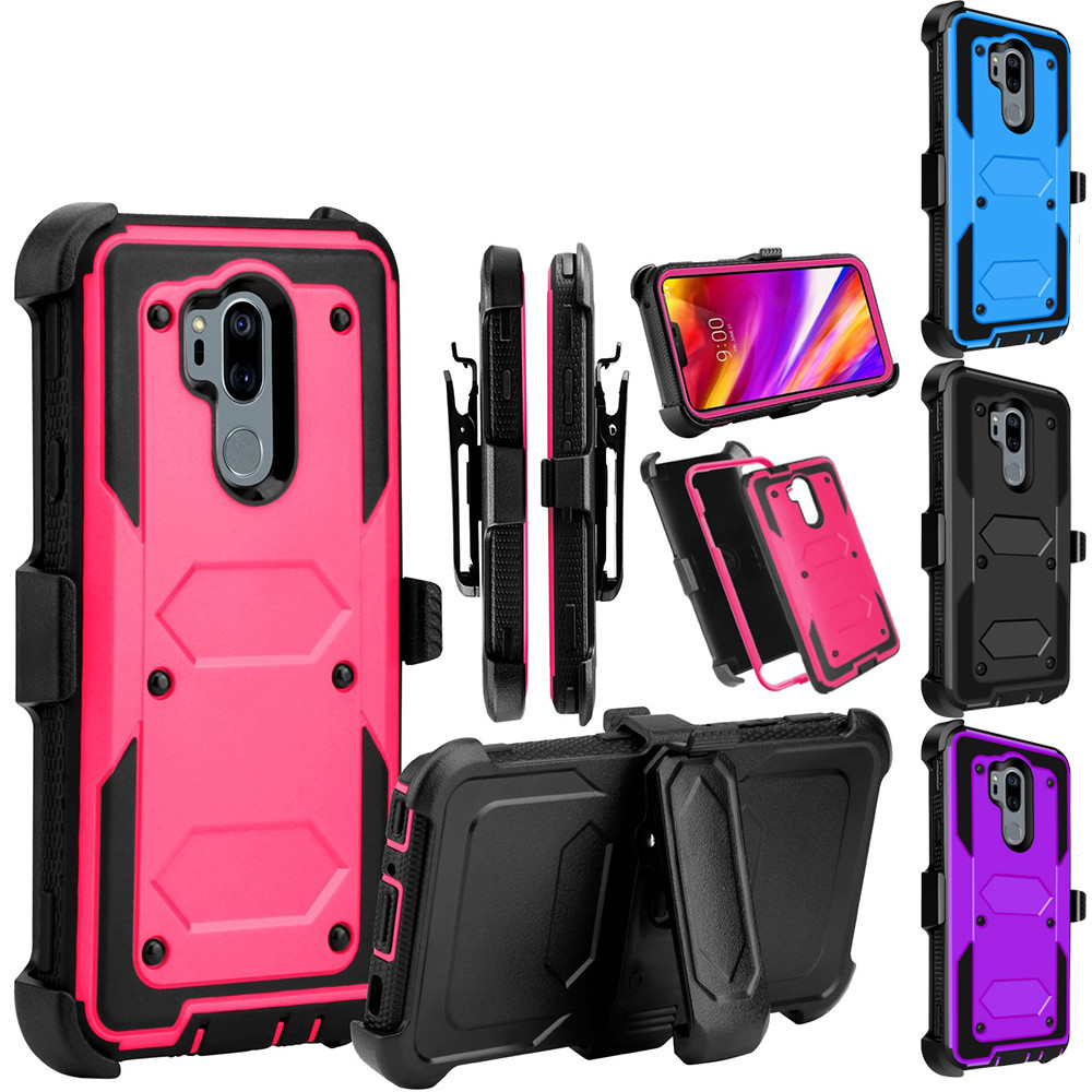 For LG G6 G7 G8 ThinQ Case With Kickstand Clip Shockproof Hybrid Holster  Cover