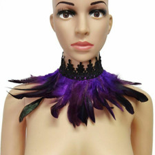 Lace Feather Collar Victorian Gothic Natural Choker Cosplay Performance Costume