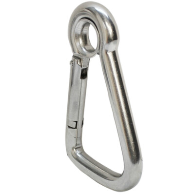 5 Pack 3/16" X 50mm Marine Stainless Steel Carabiner Spring Snap Hooks – 120 Lbs Capacity