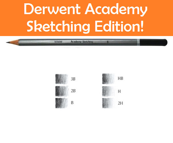 NEW IN TIN Derwent Sketching 6x Pencil Set 3B 2B B HB H 2H Graphite Drawing Kit