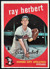 1959 Topps #154  RAY HERBERT Kansas City Athletics  MLB baseball card EX