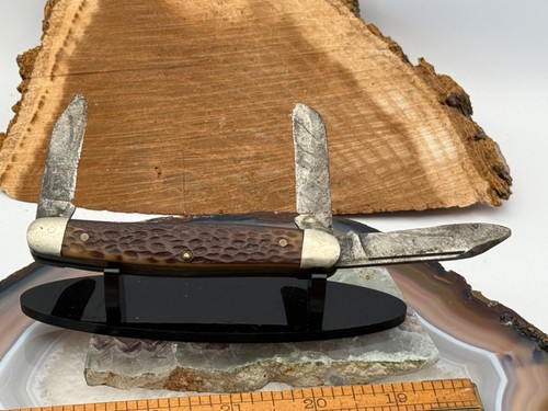 Vintage KUTMASTER Utica, NY USA 3 blade Stockman w/jigged Delrin Handles--732.25 - 第 1/13 張圖片