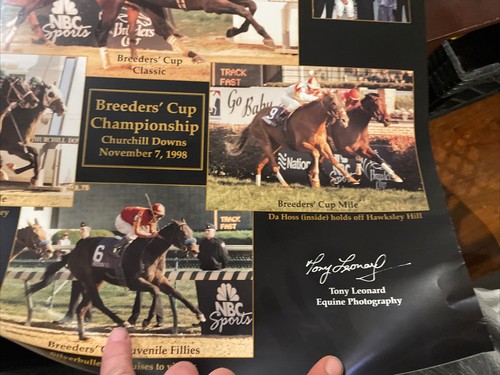 Autographed 1998 Breeders Cup Churchill Downs Poster Tony Leonard Vintage - Picture 6 of 8