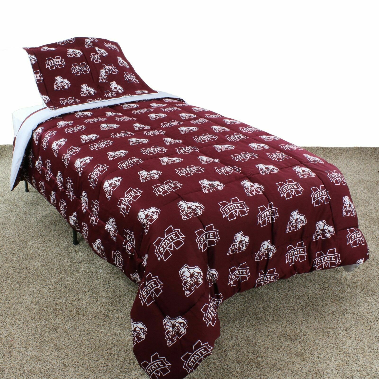 Mississippi State Bulldogs Comforter & Sham Set TFK Reversible Mississippi State Bulldogs Comforter & Sham Set TFK Reversible