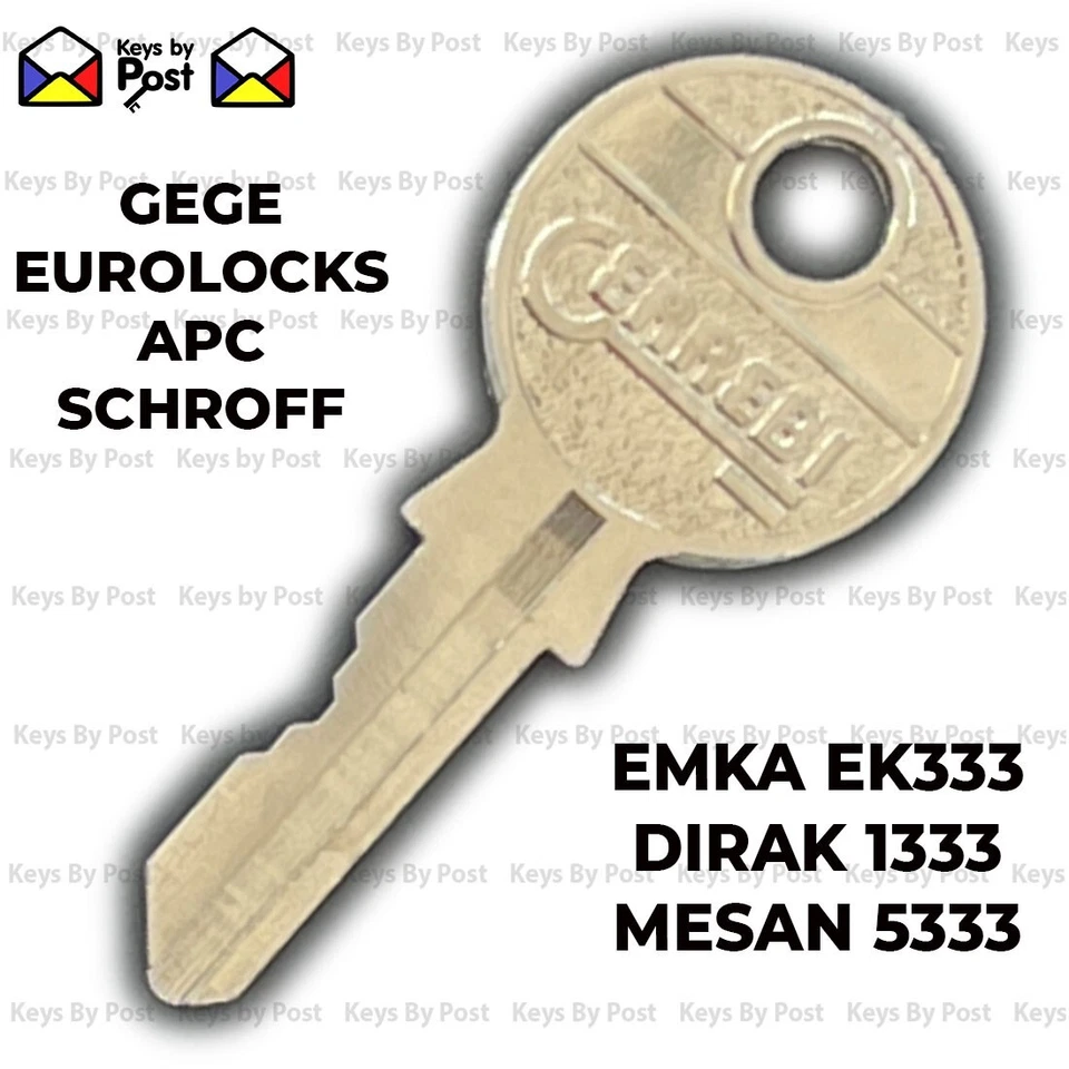 DIRAK 1333 PASSSCHLÜSSEL GEGE EMKA EK333 MESAN 5333 APC SCHROFF EUROLOCKS SCHLÜSSEL VORGESCHNITTEN
