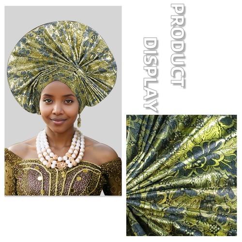 Gorra musulmana africana mujer nigeriana boda fiesta envoltura sombrero gele automático corbata - Imagen 8 de 40