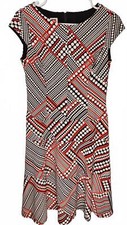 Anne Klein Women's Cap Sleeve Dress with Bold Pattern Size 4