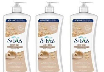 BL St Ives Body Lotion 21 oz Nourish & Soothe (Oatmeal/Shea) - THREE PACK