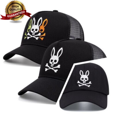 NEW Psycho Bunny Skull Rabbit Embroidery Men Women Trucker Hat Baseball Sun  Caps UK