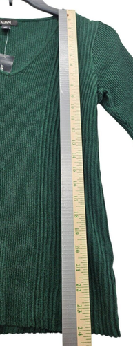 ALFANI Women’s rib knit Green long sleeve sweater top Shine Table S M850 - Picture 4 of 6