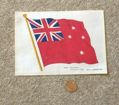 bdv silk cigarette cards value Antique Silk BDV Cigarettes Cigarette Card with New Zealand Merchant Flag