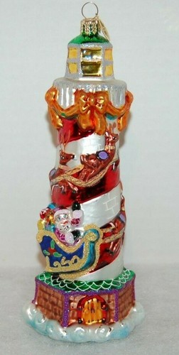 Radko SEASIDE DELIVERY Christmas Ornament 01-0229-0 LIGHTHOUSE, SANTA - Picture 1 of 5