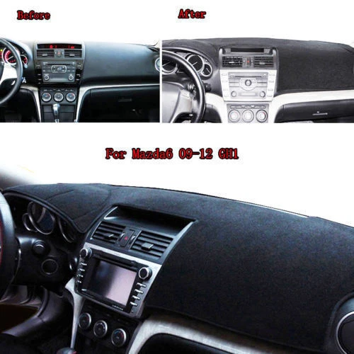 Protetor tapete tapete de carro painel capa almofada preta para Mazda 6 2009-2012 - Imagem 2 de 4