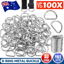 50-100Pcs D Ring Metal Buckle D-rings 25MM Strap Loop Webbing Strapping Ring AU