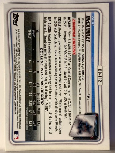 2020 Bowman Draft Chrome - 1st Bowman - Prospects -Top Prospects You Pick (a130) - Picture 79 of 137