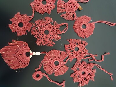 Makramee Anhänger Baumschmuck Handarbeit 10 Tlg. 