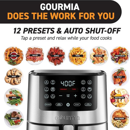 Stainless Steel 4-Qt Digital Air Fryer with 12 Presets for Effortless Cooking - Picture 6 of 9
