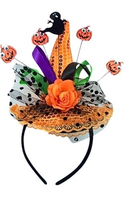 New Needzo Witch Headband Hat Halloween Costume Cosplay orange Adult Kids OSFA