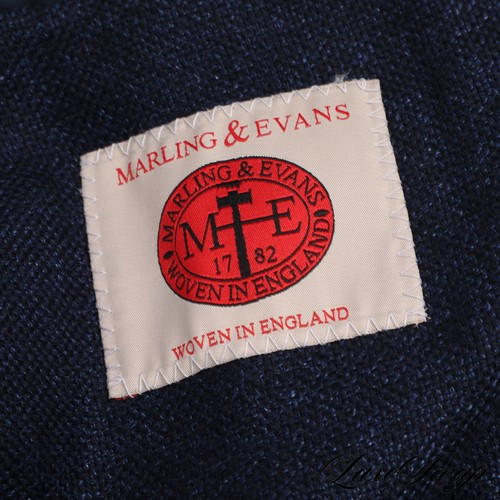 #1 MENSWEAR Sartoria Carrara NMWA Marling Evans Indigo Speckled Tweed Jacket 48 - Picture 7 of 10